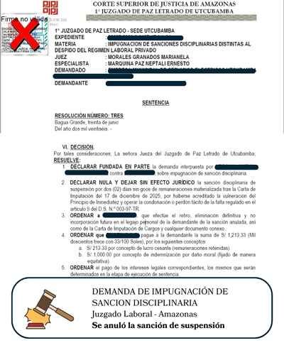 Sentencia de divorcio, Juzgado de Familia de Virú, La Libertad, documento anonimizado